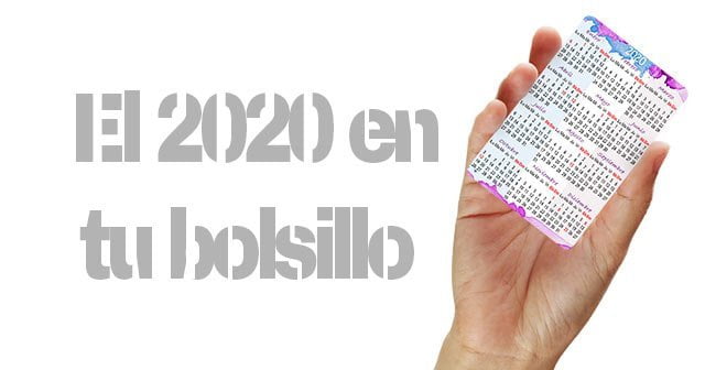 DESCARGA CALENDARIO 2020 DE BOLSILLO y cartera para imprimir 