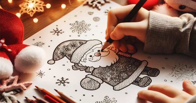 Dibujos infantiles con feliz Navidad para imprimir y Colorear