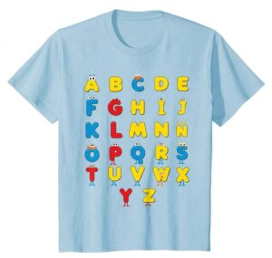 Camiseta Infantil con Letras Divertidas del Abecedario Español