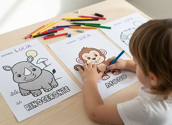 descargar 5 fichas animales de la sabana gratis preescolar