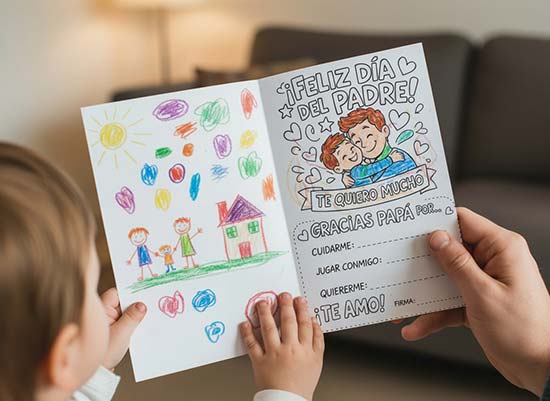 Tarjeta descarga gratuita dia del padre para colorear
