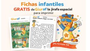 Fichas preescolar descargables de jirafa espacial giuraf