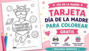 tarjeta descargable gratis dia de la madre para pintar